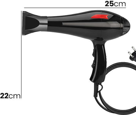 Avizar Electric Hair Dryer 1500w Compact Hot Air Cold Air Black Red