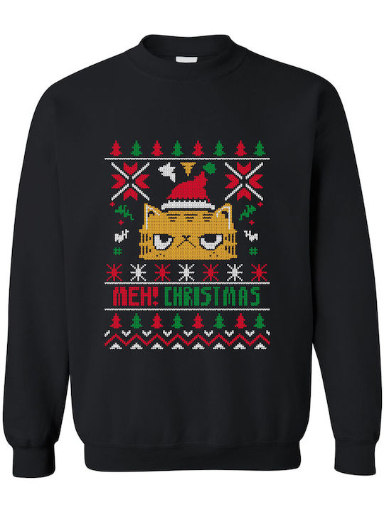 Weihnachtlicher Hässlicher Pullover Meh Weihnachten Popkultur Schwarz