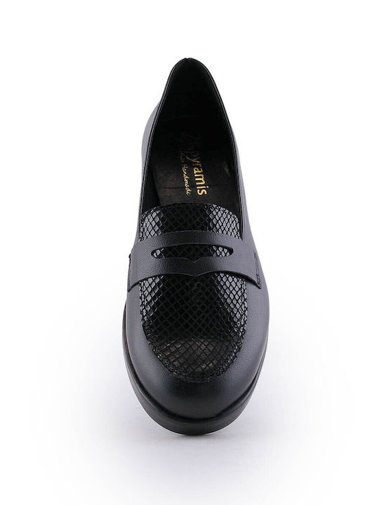 Δερμάτινα Γυναικεία Loafers σε Μαύρο Χρώμα