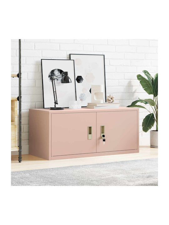 Office Storage Metal Cabinet Pink L90xW40xH40cm
