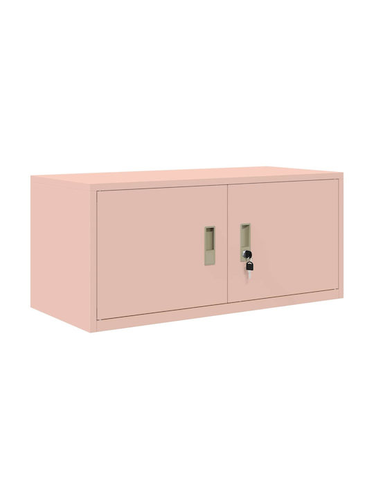 Office Storage Metal Cabinet Pink L90xW40xH40cm