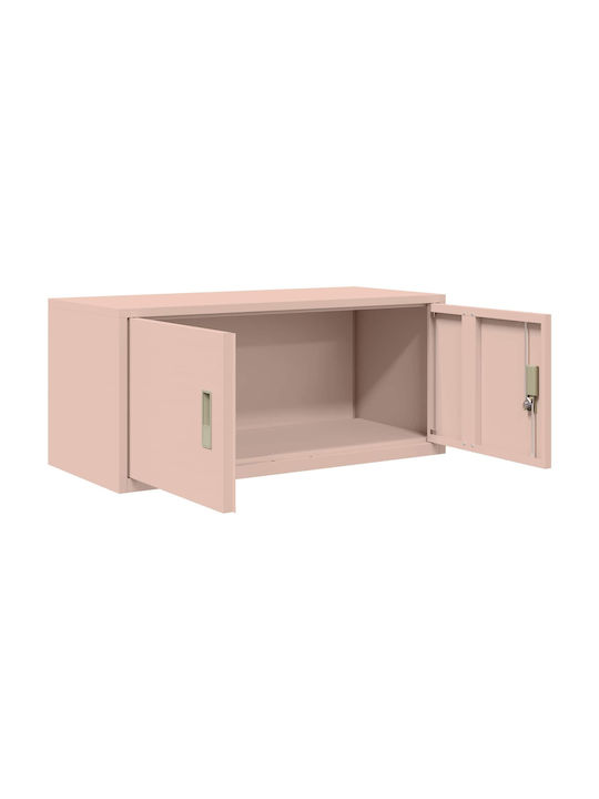 Office Storage Metal Cabinet Pink L90xW40xH40cm
