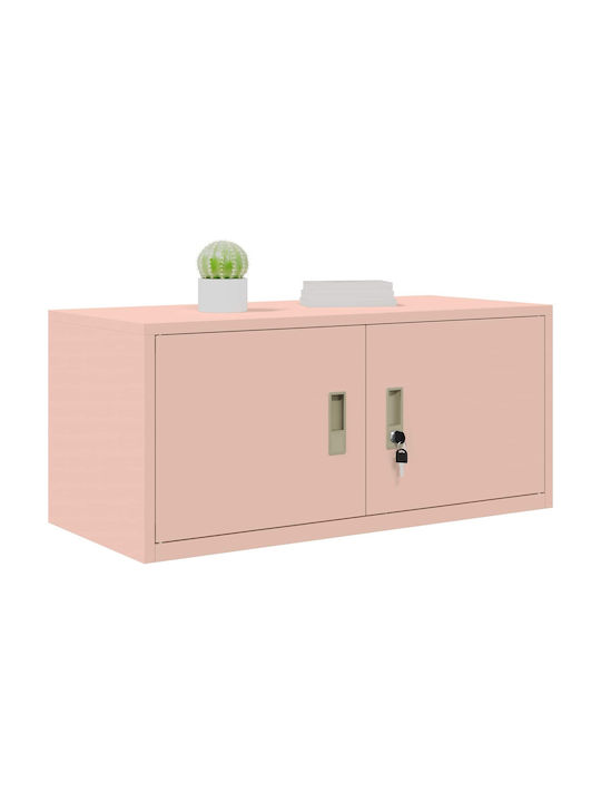 Office Storage Metal Cabinet Pink L90xW40xH40cm