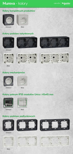 Schneider Electric Surface Mounted Electrical Box Watertight IP65