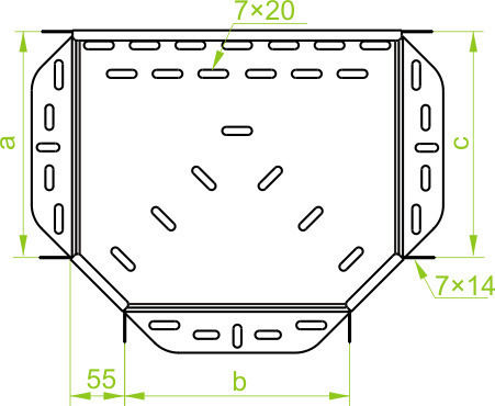 Baks Cable Tray Tee Tkj100h60 1mm Sheet Metal 166610