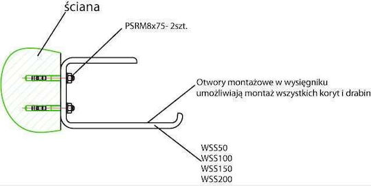 Baks Wsponik Придържащ Клипс За Таван Wss200 220мм 720220
