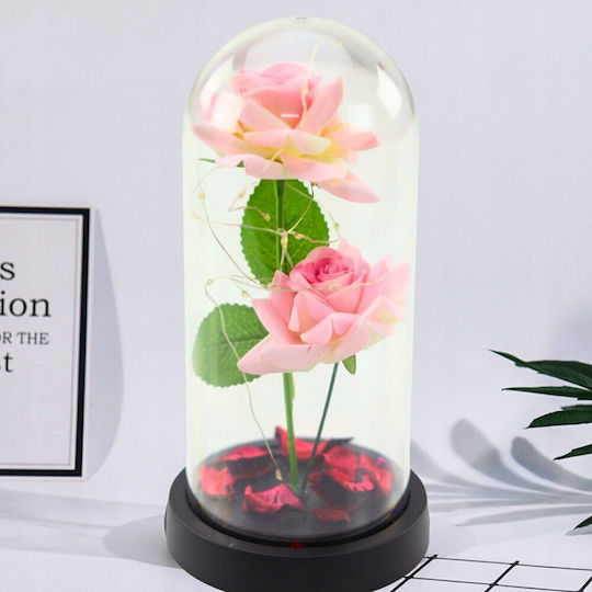 Lean Toys Dekorative Lampe Blume Rosa