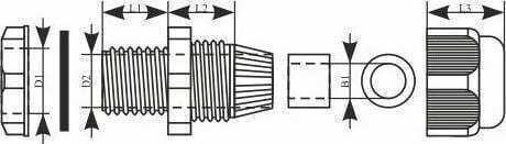 Elektro Plast Pg-48 Kabelverschraubung 34-44mm Ip68 Kabelverschraubung 34.48 E-p 2916