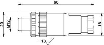 Phoenix Contact Gerade Stecker Anschluss 8p M12 Code A Pg9 6-8mm Sacc-m12ms-8con-pg9-m