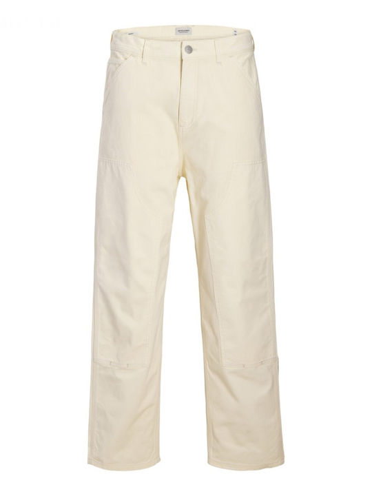 Men's Jeans Pants with Relaxed Baggy Fit Ecru