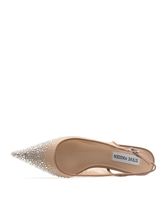 Katty Strass Pantofi Cu Toc Cu Barete Bej