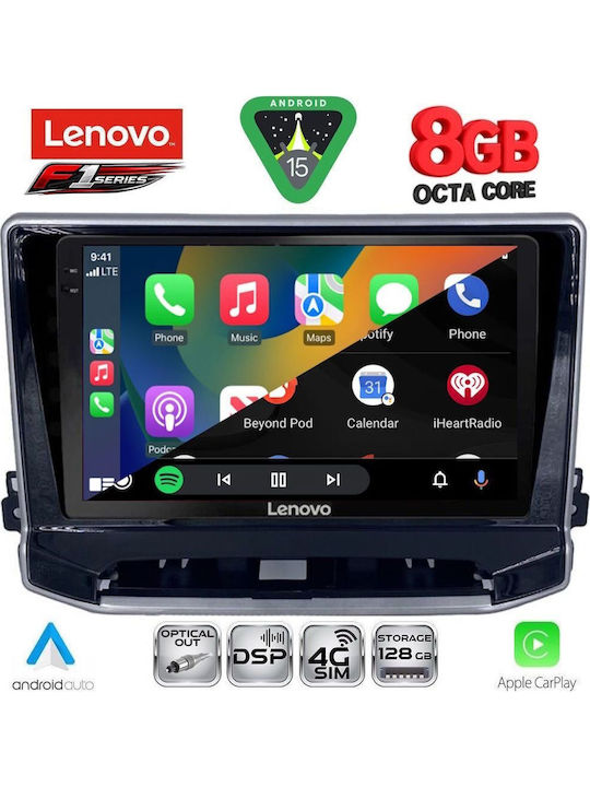 Lenovo Auto-Audiosystem für Jeep Kompass 2022 (Bluetooth/USB/WiFi/GPS/Apple-Carplay/Android-Auto) mit Touchscreen 10"