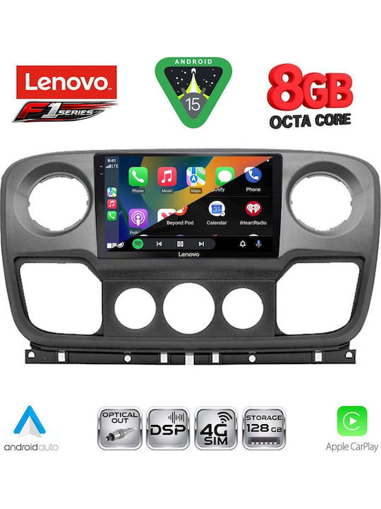 Lenovo Car Audio System for Opel Movano Renault Master Nissan NV400 2010-2020 (Bluetooth/USB/WiFi/GPS/Apple-Carplay/Android-Auto) with Touch Screen 10"