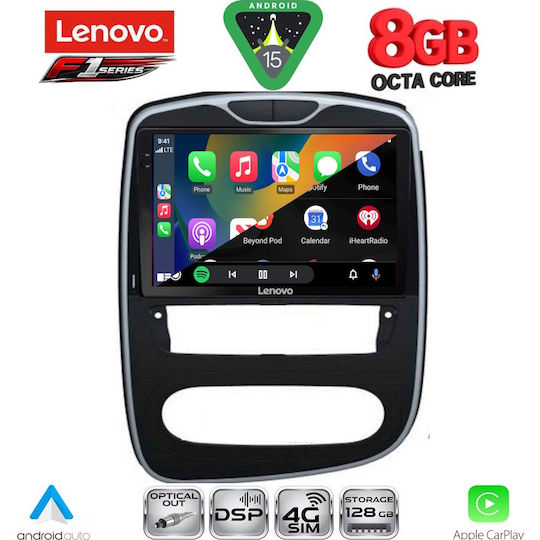 Lenovo Ηχοσύστημα Αυτοκινήτου για Renault Clio 2016-2019 (Bluetooth/USB/WiFi/GPS/Apple-Carplay/Android-Auto) με Οθόνη Αφής 10"