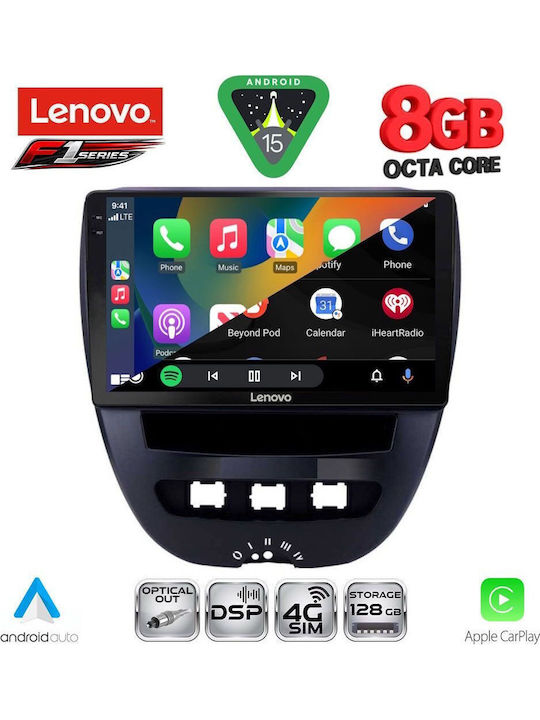 Lenovo Car Audio System for Toyota Aygo 2005-2014 (Bluetooth/USB/WiFi/GPS/Apple-Carplay/Android-Auto) with Touch Screen 10"