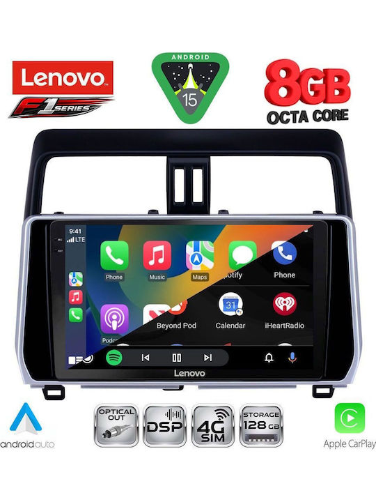 Lenovo Car Audio System for Toyota Land Cruiser 2019-2023 (Bluetooth/USB/WiFi/GPS/Apple-Carplay/Android-Auto) with Touch Screen 10"
