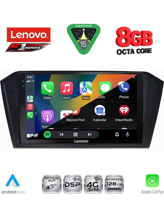Lenovo Car Audio System for Volkswagen Passat 2016-2023 (Bluetooth/USB/WiFi/GPS/Apple-Carplay/Android-Auto) with Touch Screen 10"