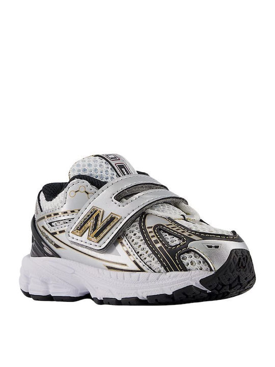 Kids Sneakers with Hoop & Loop Closure Silver