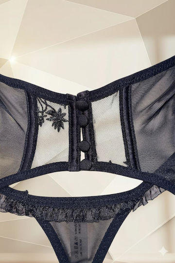 Corset Lace Garters String Black