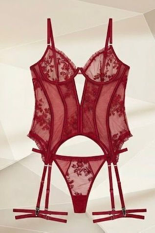 Corset Lace Garters String Burgundy