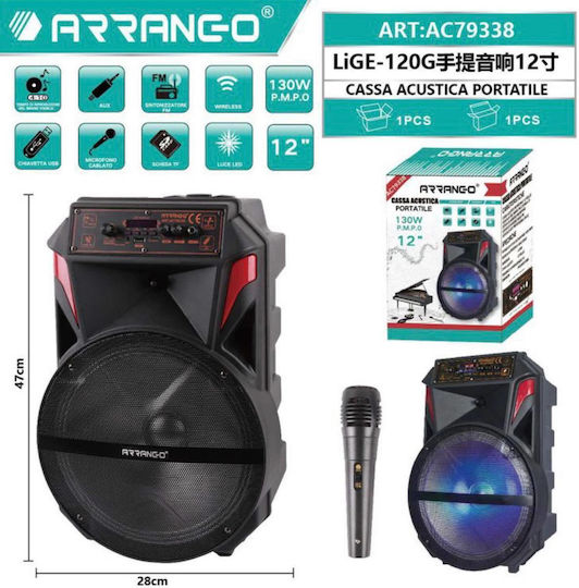 Arrango Karaoke Speaker with Wired Microphone and Lighting Effects AC79338 AC79338 Black