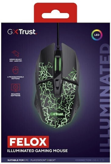 Trust GXT 113 Felox Gaming Ποντίκι 6400 DPI Μαύρο