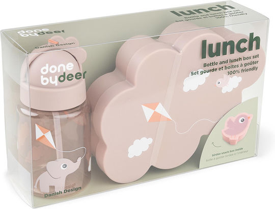 Done by Deer Feeding Set made of Plastic with Non-Slip Base Pink 3pcs
