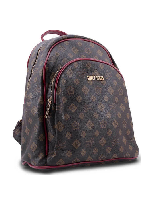 Women's Backpack Shoulder Bag Brown
