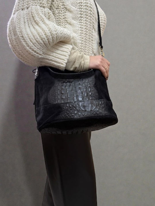 Damen Schultertasche Schwarz