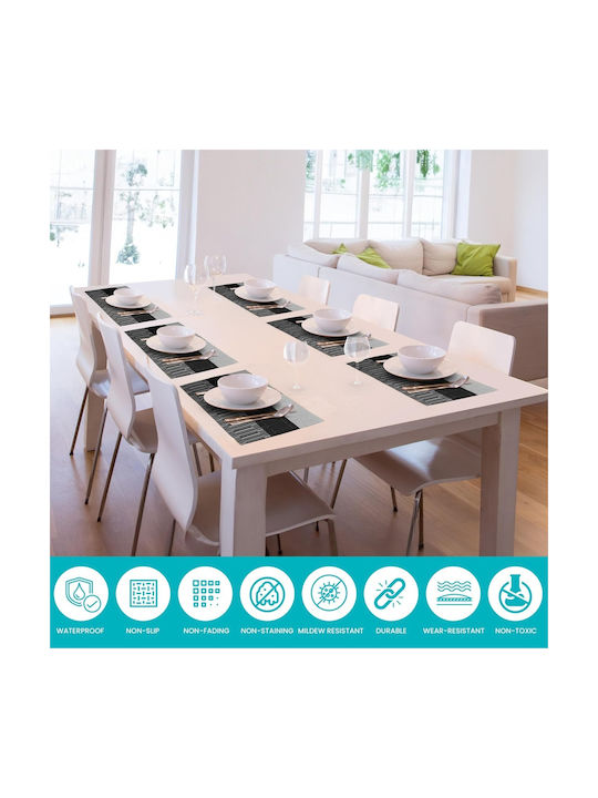 Belle Vous Placemats Plastic Gri 44.5x30cm 6buc