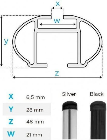 Menabo Aluminum Car Roof Bars Tiger XL Silver 131.5 Cm Silver Color Audi Q5 8R 5 Doors 2008>2016 Flush Or Raised Rails 2 Pieces 8500/MB Menabo MP.8500/MB-11