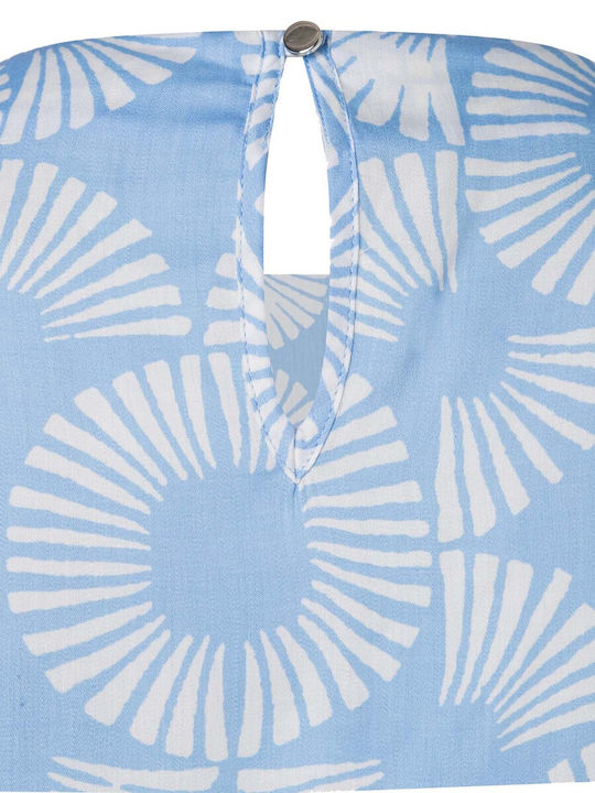 Damen Bluse Satin Sky Blue
