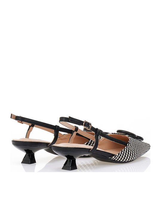 Black Low Heels with Strap