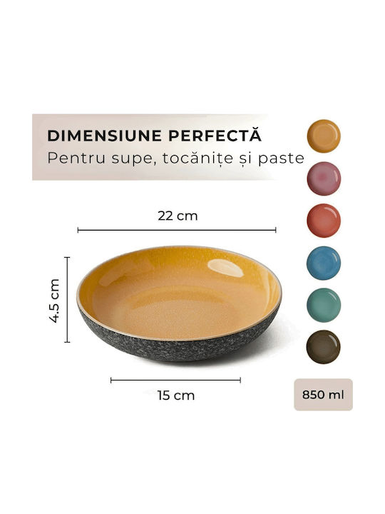 Miamio Las Palmitas Servierplatte Tief Keramik Mehrfarbig mit Durchmesser 22cm 6 Stück