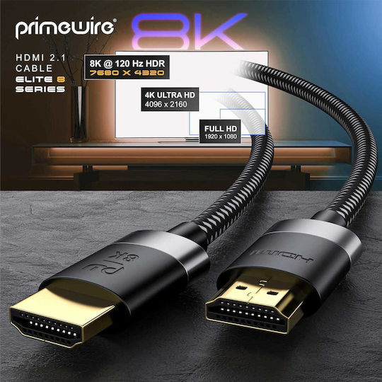 – 8k HDMI 2.1 Geflochten Kabel HDMI-Stecker - HDMI-Stecker 0.5m Blau