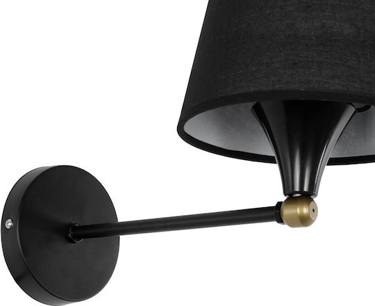 GloboStar Modern Lamp Wall with Socket E27 Black 15x20cm