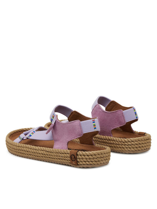 Flache Sandalen für Damen in Lila Farbe