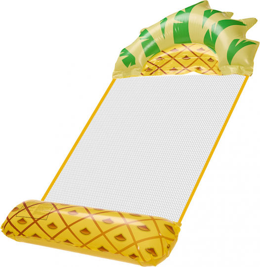 ikonka Saltea Gonflabilă Pentru Plajă Ananas Galbenă 135x72cm