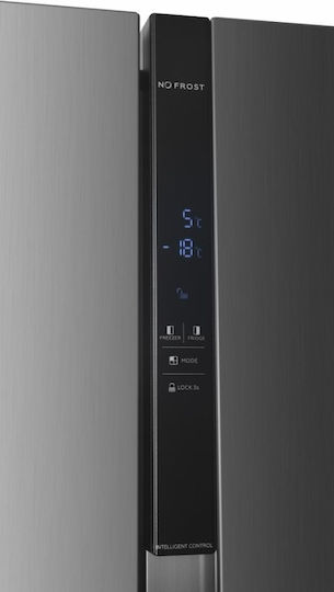 Heinner 439lt Total NoFrost Î177xL91xA59cm. Inox HSBS-HM439NFINVXWDD