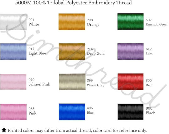 Stickgarn Set 12 Spulen 40wt 5000 Meter Bunte Farben 1