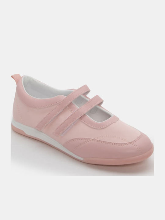 Damen Ballerinas Spitz zulaufend Mit Riemen Rosa