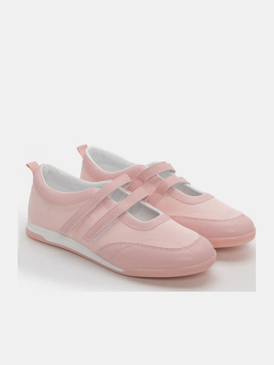 Damen Ballerinas Spitz zulaufend Mit Riemen Rosa
