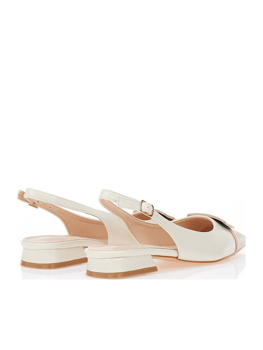 Damen Ballerinas Mit Riemen Beiges