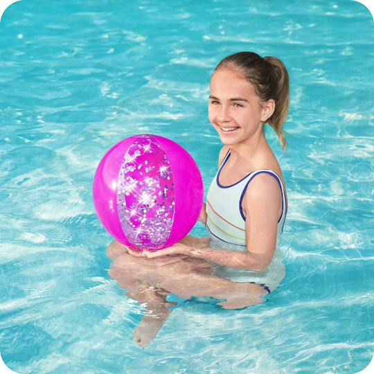 Bestway Minge Gonflabilă De Plajă 41 Cm Roz Sclipici