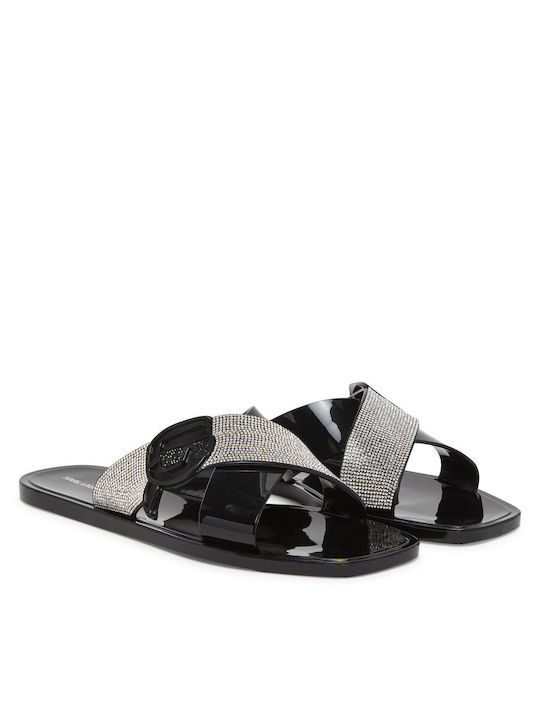 Flache Sandalen für Damen in Schwarz Farbe