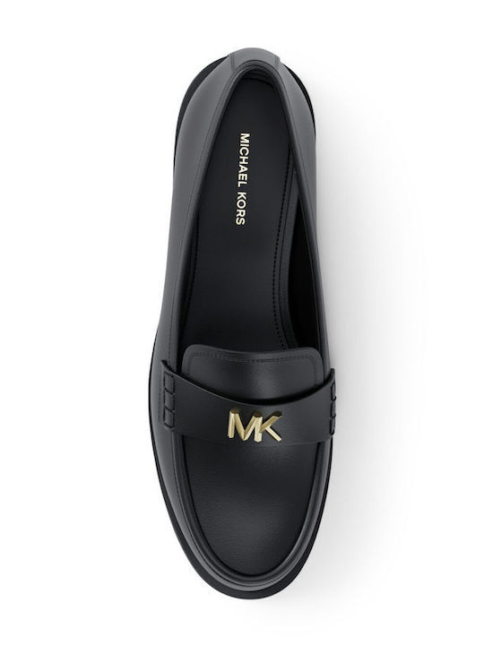 Leather Women's Loafers in Black Color