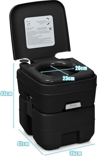 Costway Portable Camping Toilet 20L + 12L with Removable Waste Tank