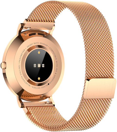 Aurafit Ella 3 42mm Smartwatch με Παλμογράφο (Χρυσό)