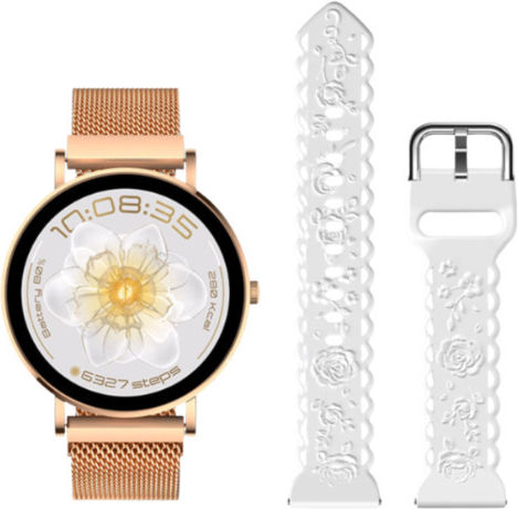 Aurafit Ella 3 42mm Smartwatch με Παλμογράφο (Χρυσό)