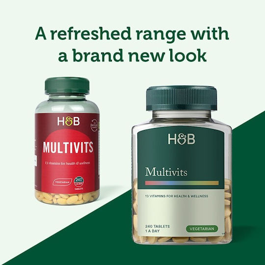 Holland & Barrett Πολυβιταμίνη για Ενέργεια, Ενίσχυση του Ανοσοποιητικού & το Νευρικό Σύστημα 240 ταμπλέτες